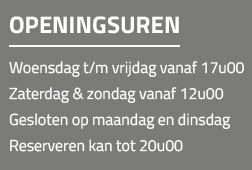 Reserveren is gewenst.